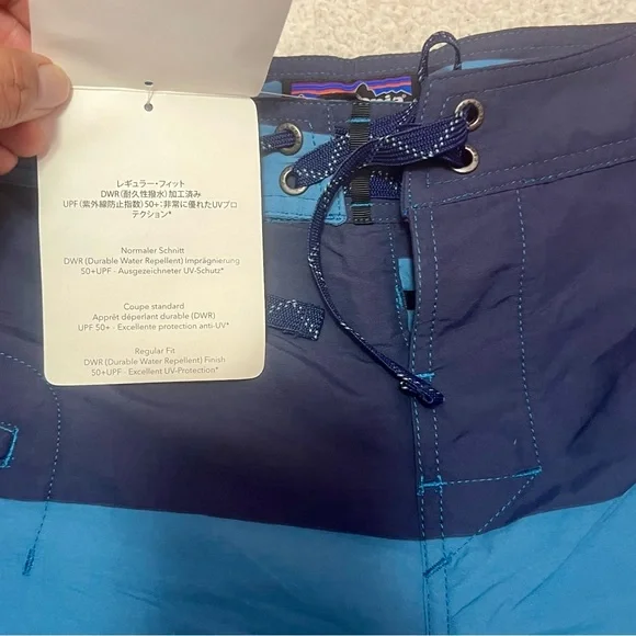 Patagonia Men's Board Shorts Minimalist Wavefarer Size 30 NWT Blue Stripe Trunks - Picture 3 of 11
